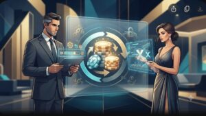 Схематичная иллюстрация процесса отыгрыша кэшбэка с высокими лимитами в онлайн-казино Vinnnu для хайроллеров